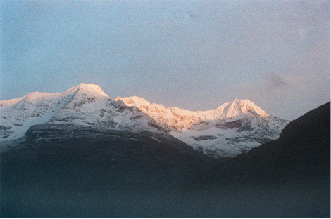 Sunrise dawning on the Valdez mountain range.